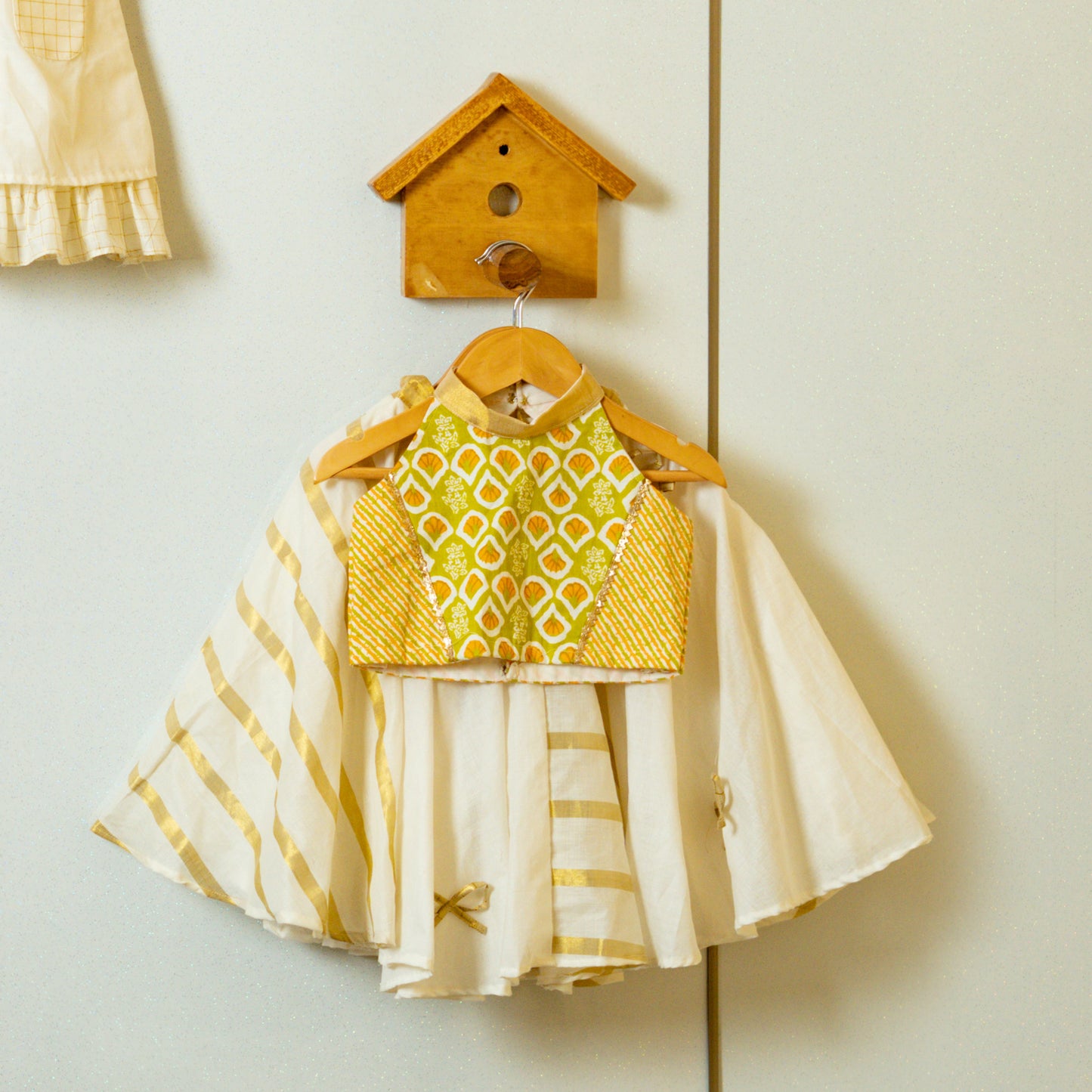 Pre Order: Full flare Designer Skirt and Halter neck crop top