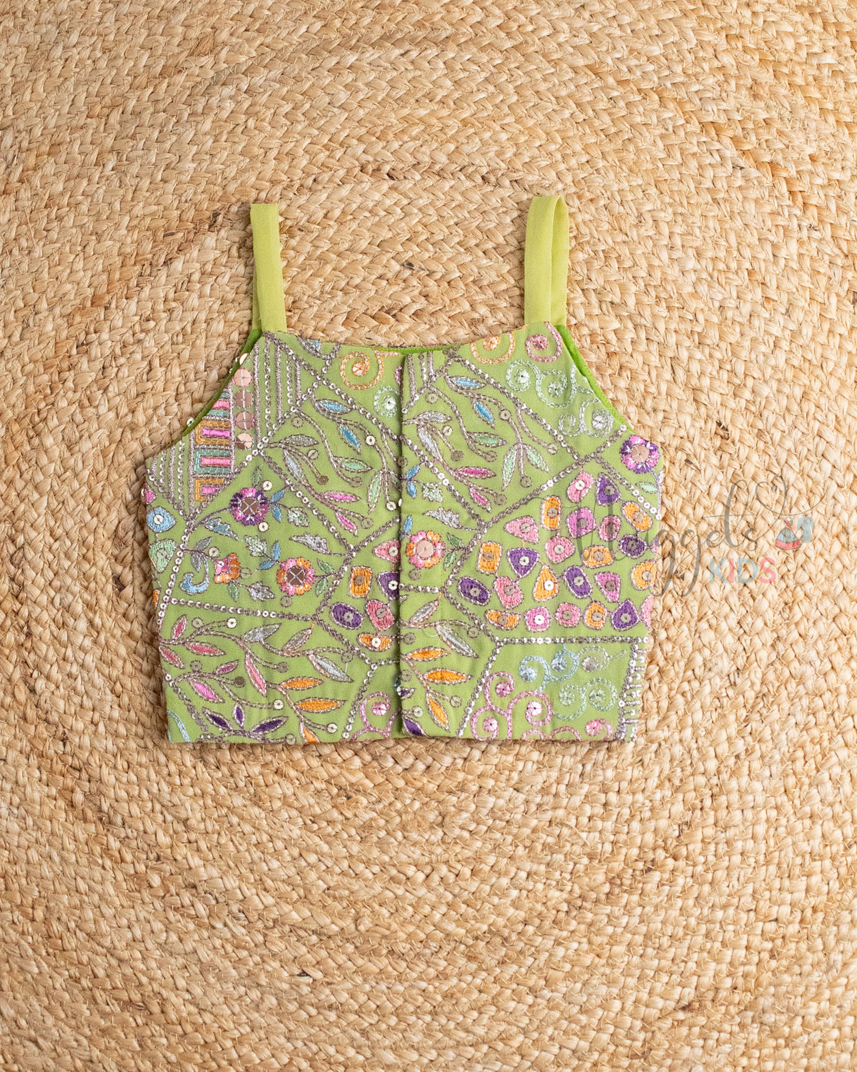Ready to Ship: Olive Green Designer Spaghetti Crop Top