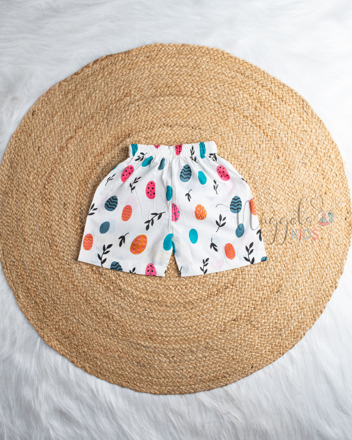 Ready to Ship: Quirky Leaf Printed Jhabla and Shorts Set with Sleeves
