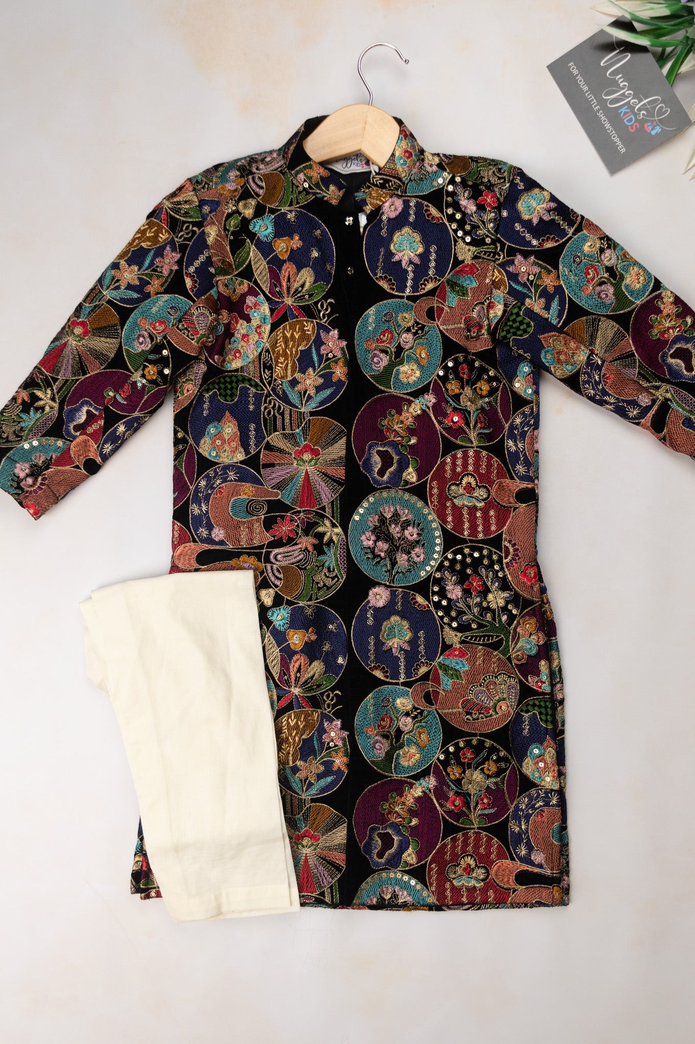 Pre Order: Velvet Designer Sherwani and Patiala Pants