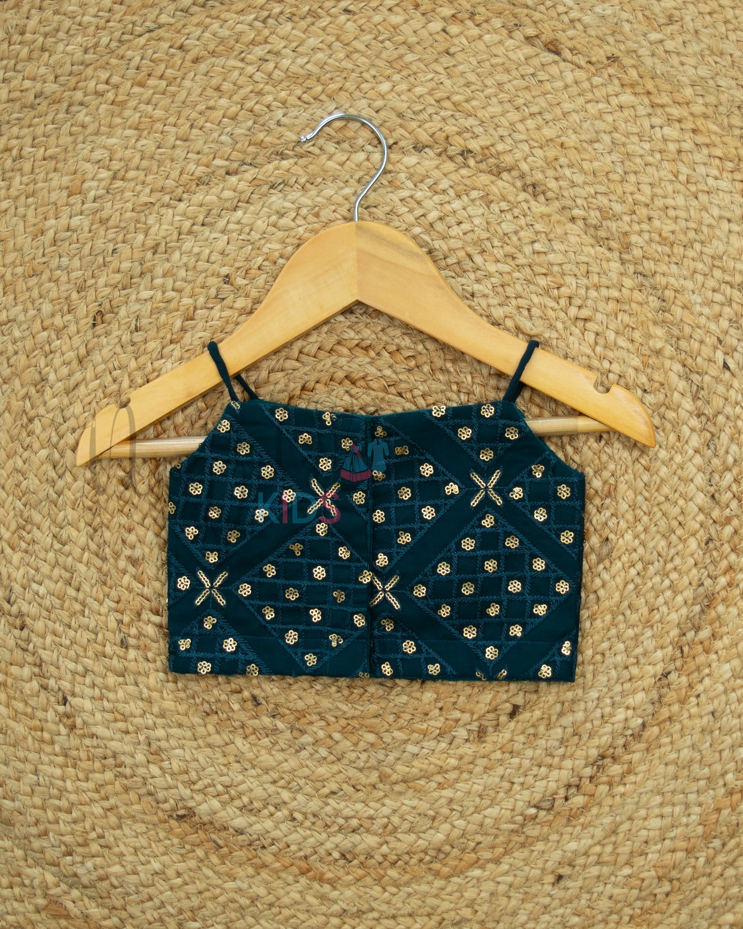 Ready to Ship: Teal Designer Spaghetti Crop Top