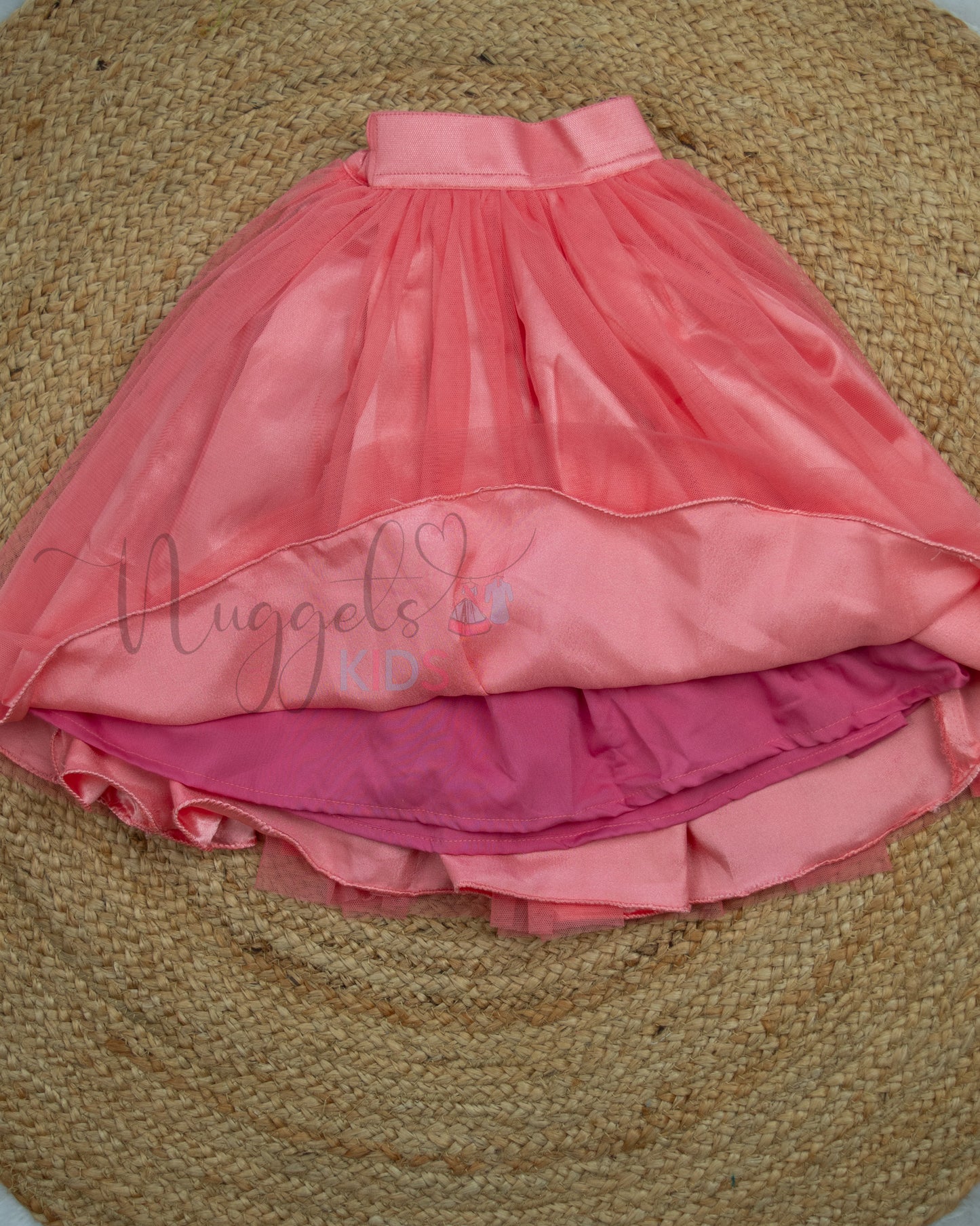 Ready to Ship: Onion Pink Netted Lehenga