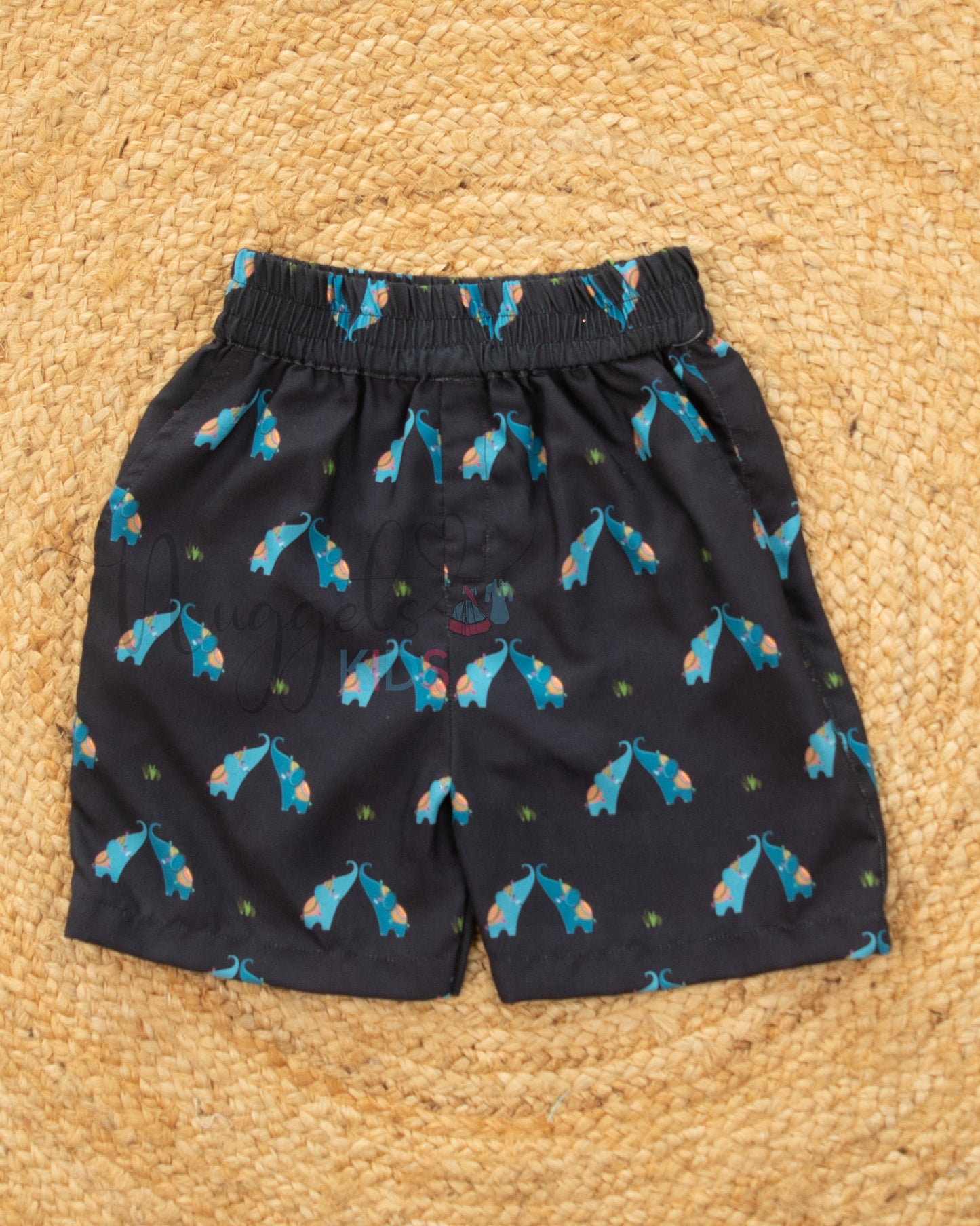 Ready to Ship: Happy Elaphant Printed Swiss Cotton Shorts