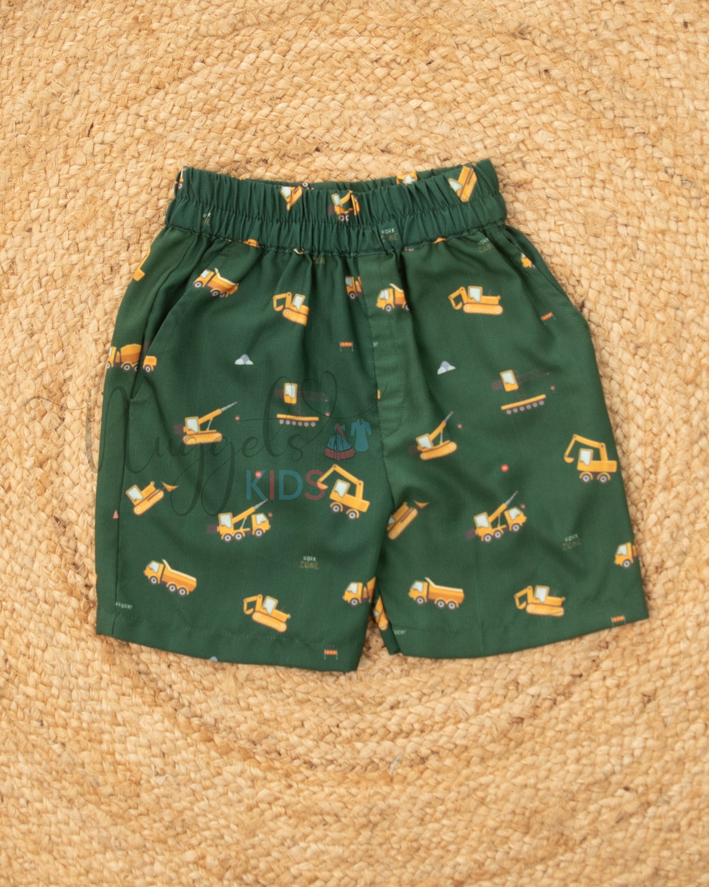 Ready to Ship: Tractor Printed Swiss Cotton Shorts