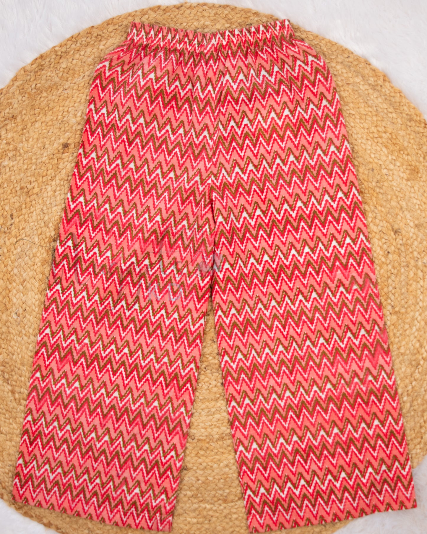 Ready to Ship: Peach Chevron Full Length Palazzo