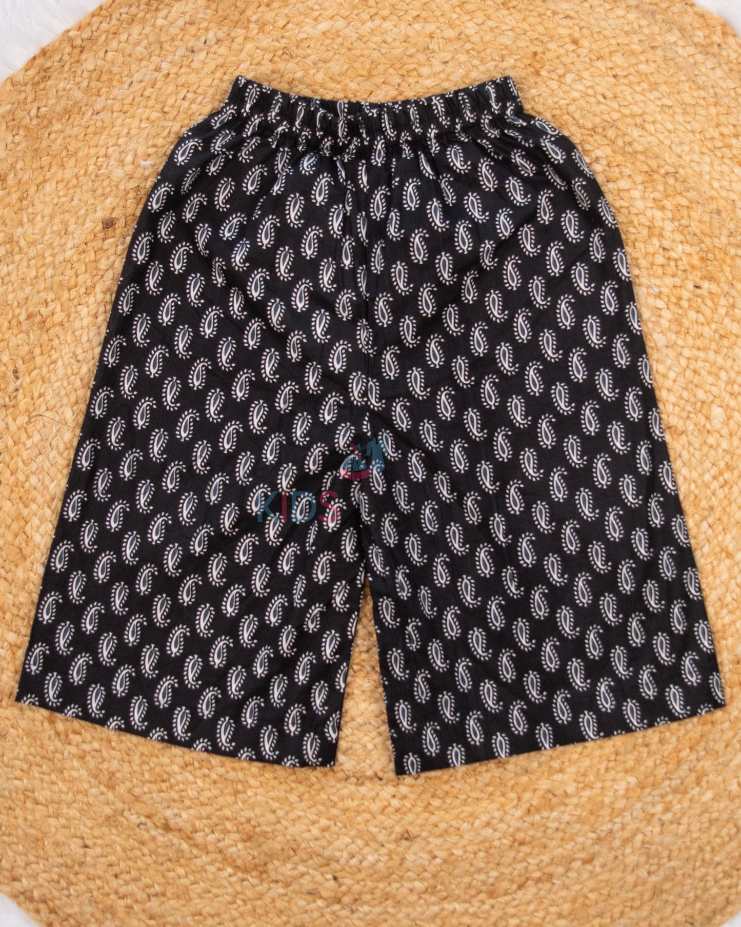 Ready to Ship: Black and White Paisleys three fourth Palazzo