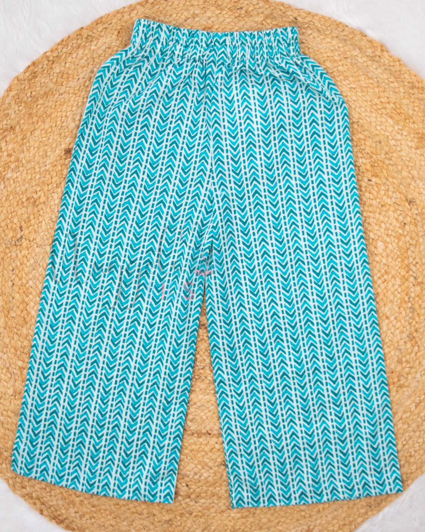 Ready to Ship: Blue and White Stripes Full Length Palazzo Pant