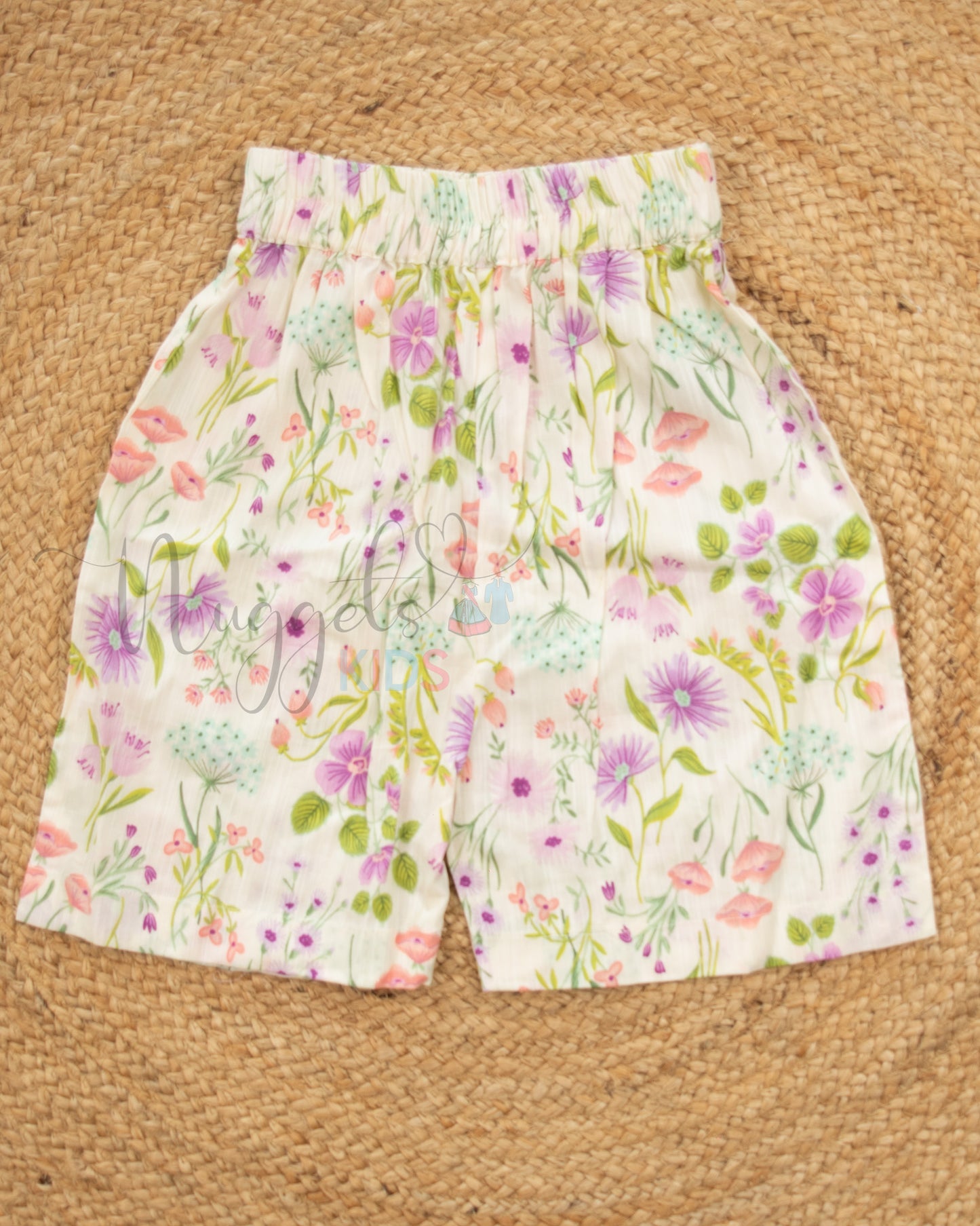 Ready to Ship: Lemonish Offwhite Linen Cotton Shorts Set with Loose Fit Shorts with statement Ruffles