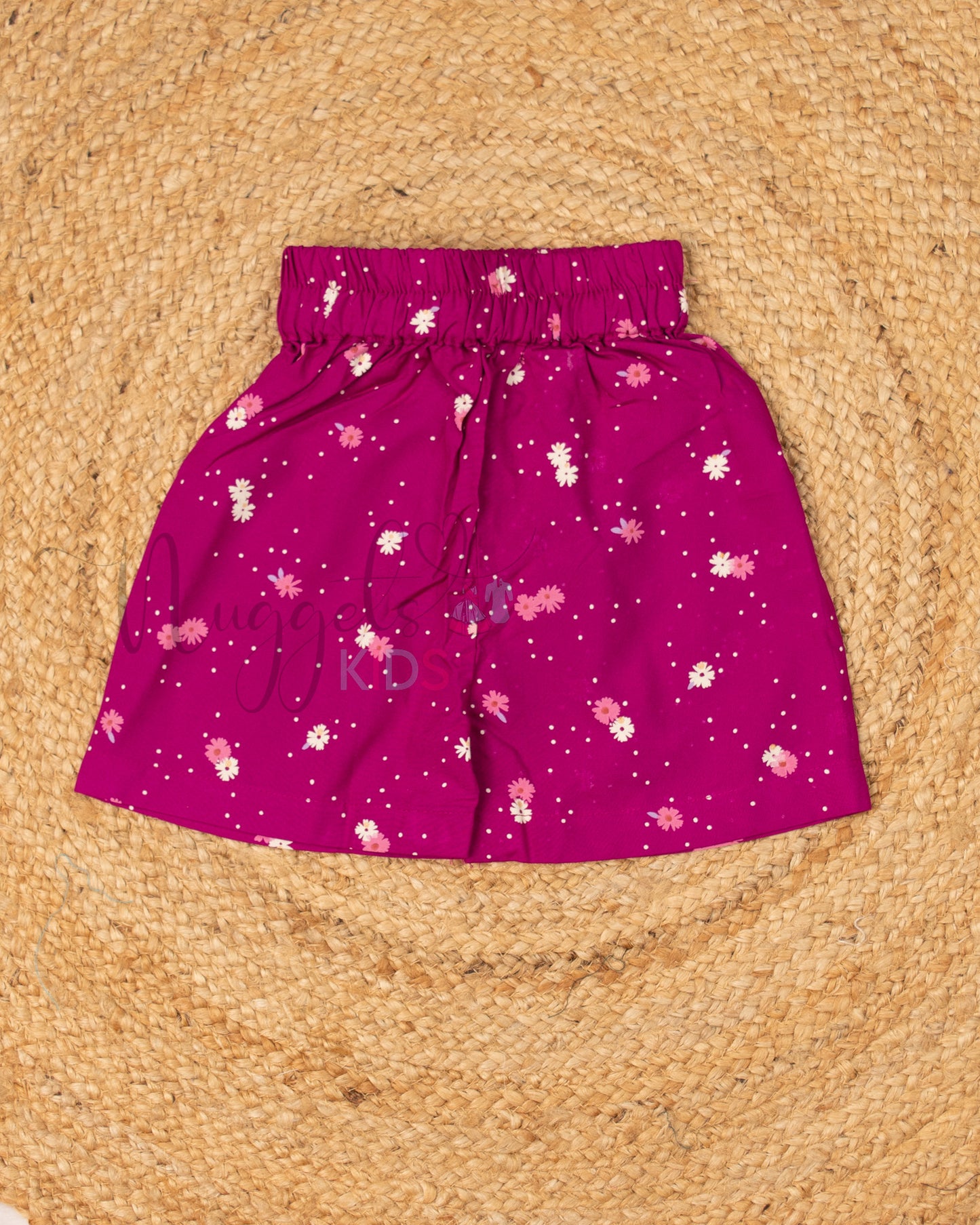 Ready to Ship: Purple Rayon Cotton Peter Pan Collar Short Set with Flutter Sleeves with Elastic Shorts