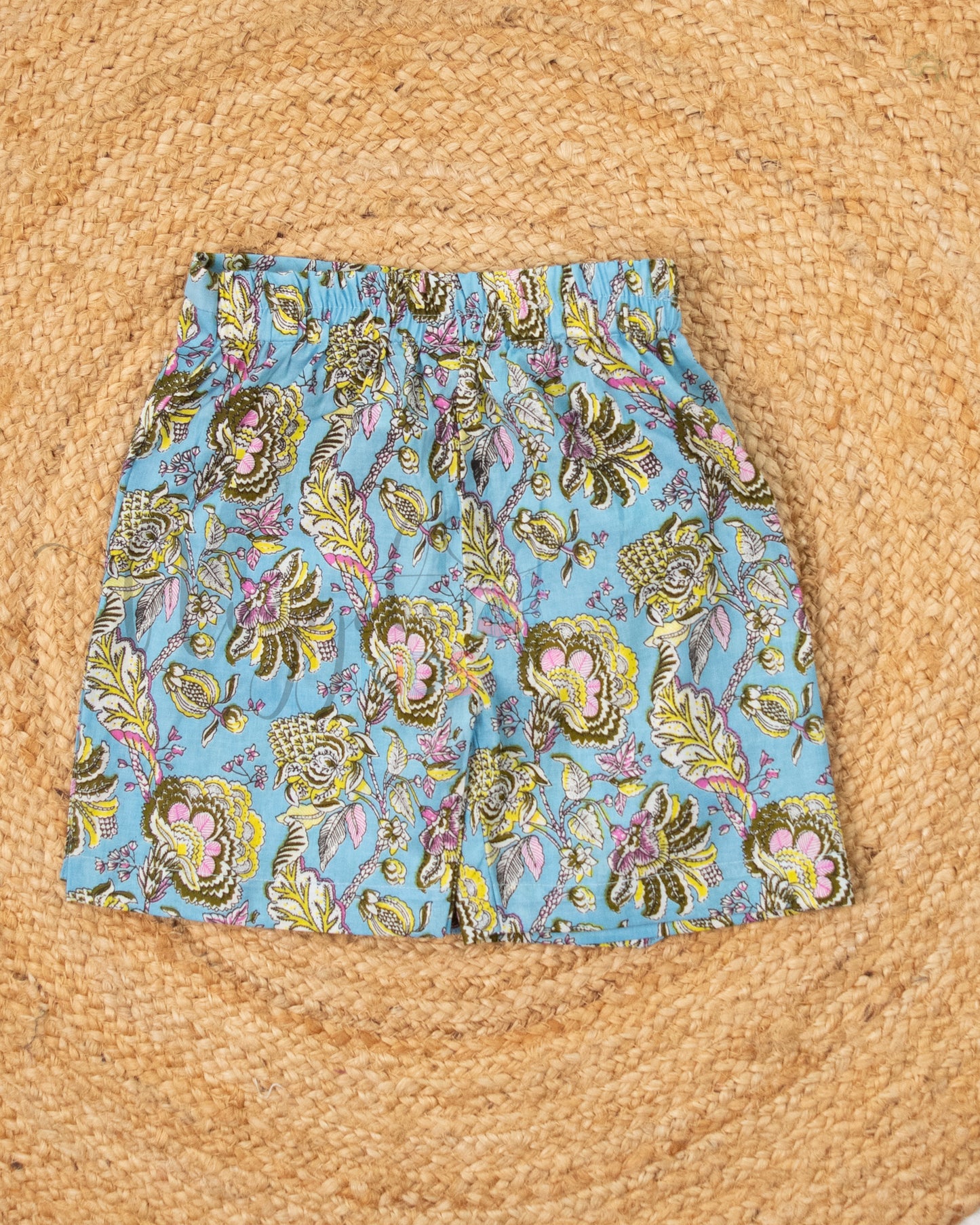 Ready to Ship: Sky Blue Pure Cotton Skorts Set