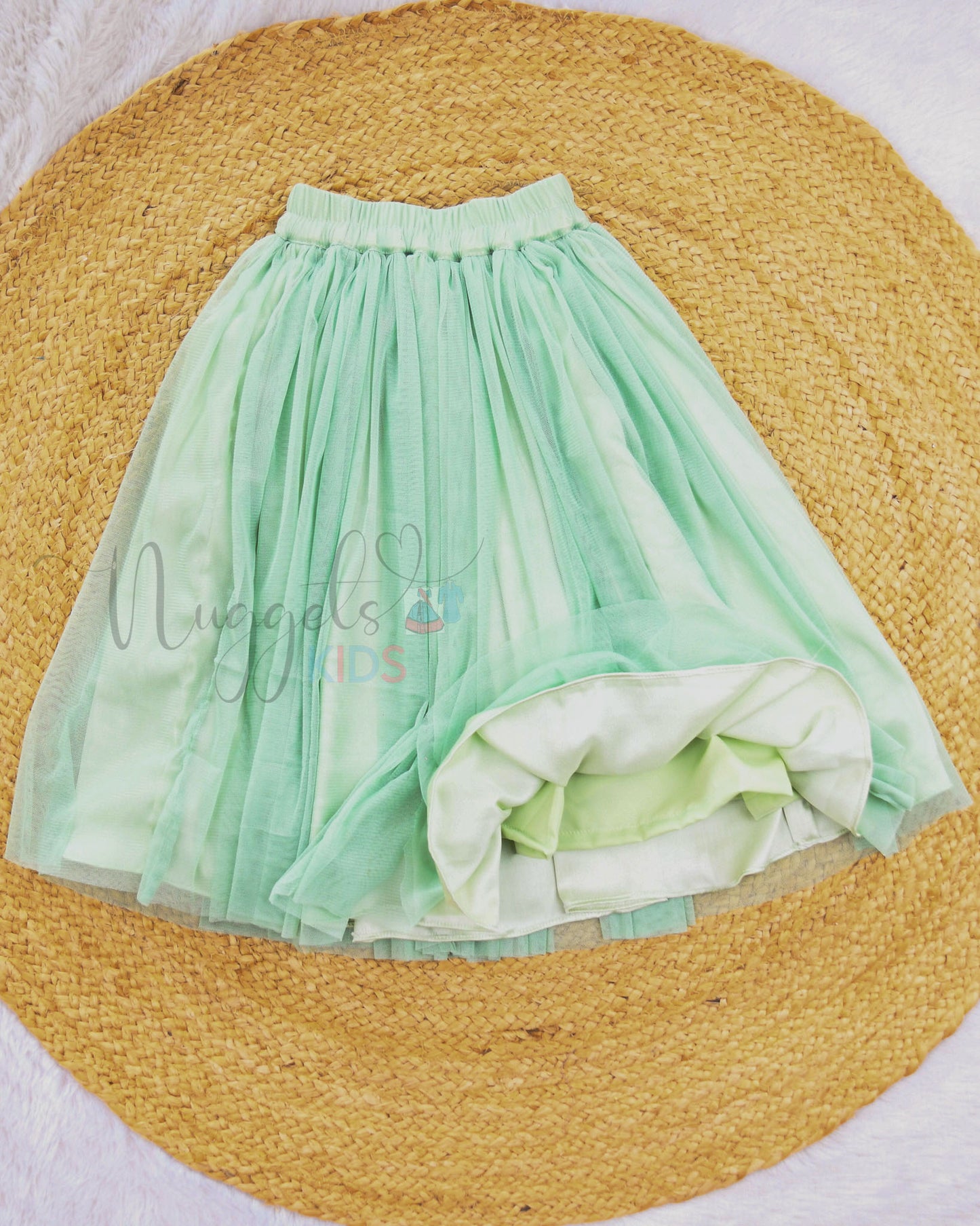 Ready to Ship: Mint Green Netted Lehenga