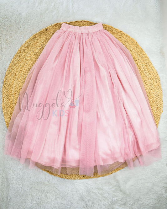 Ready to Ship: Pastel Pink Netted Lehenga