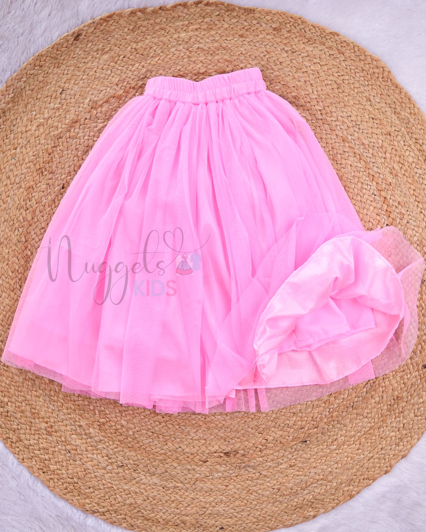 Ready to Ship: Baby Pink Netted Lehenga