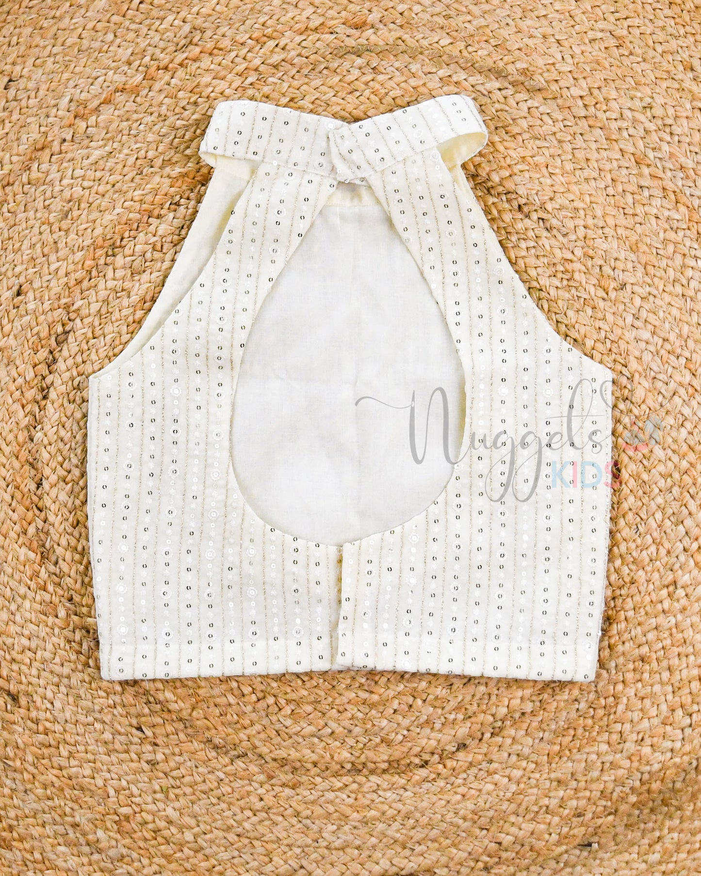Ready to Ship: Pear White Designer Halter neck Crop Top