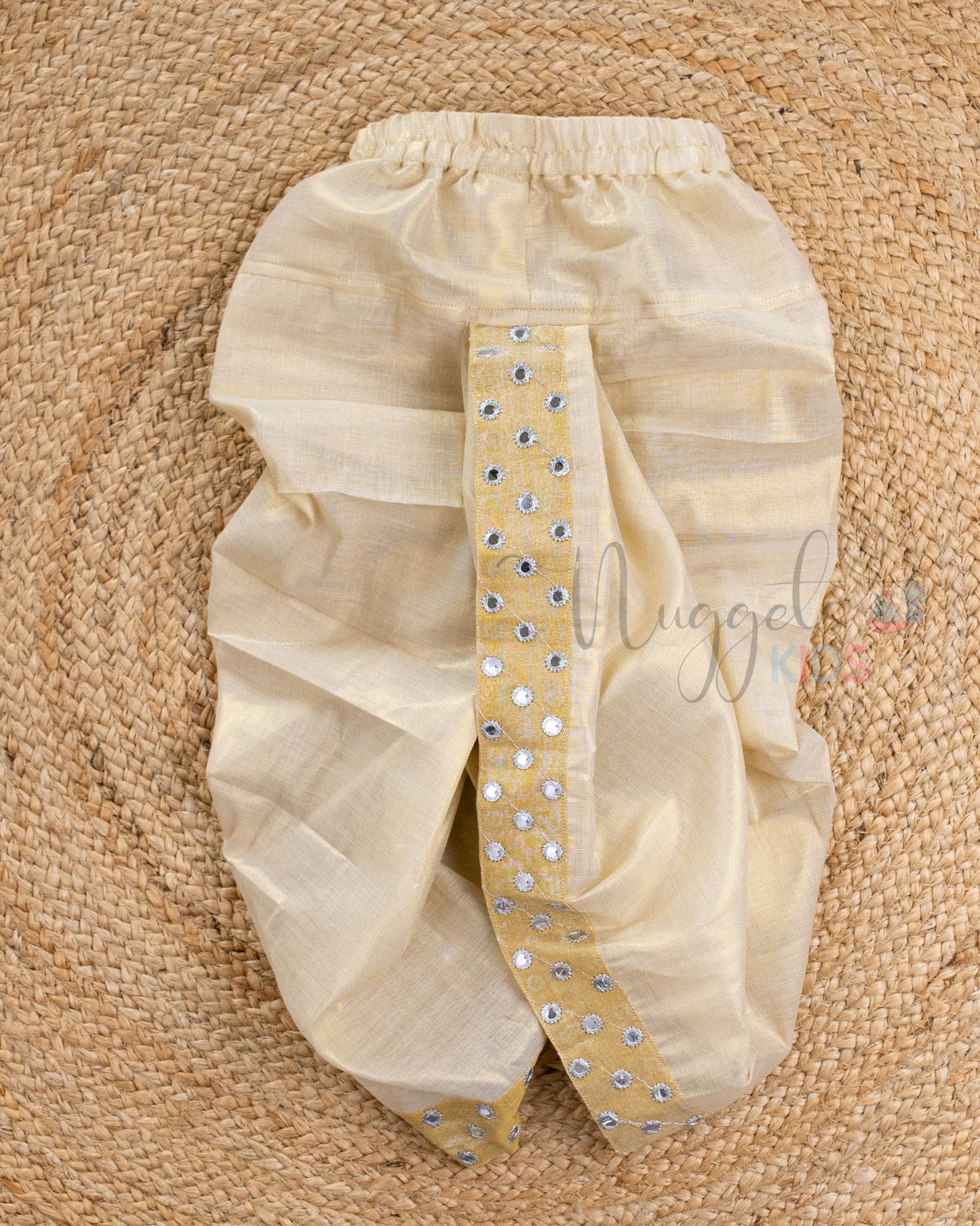 Pre Order: Golden Tissue Silk kurta Dhoti Sets