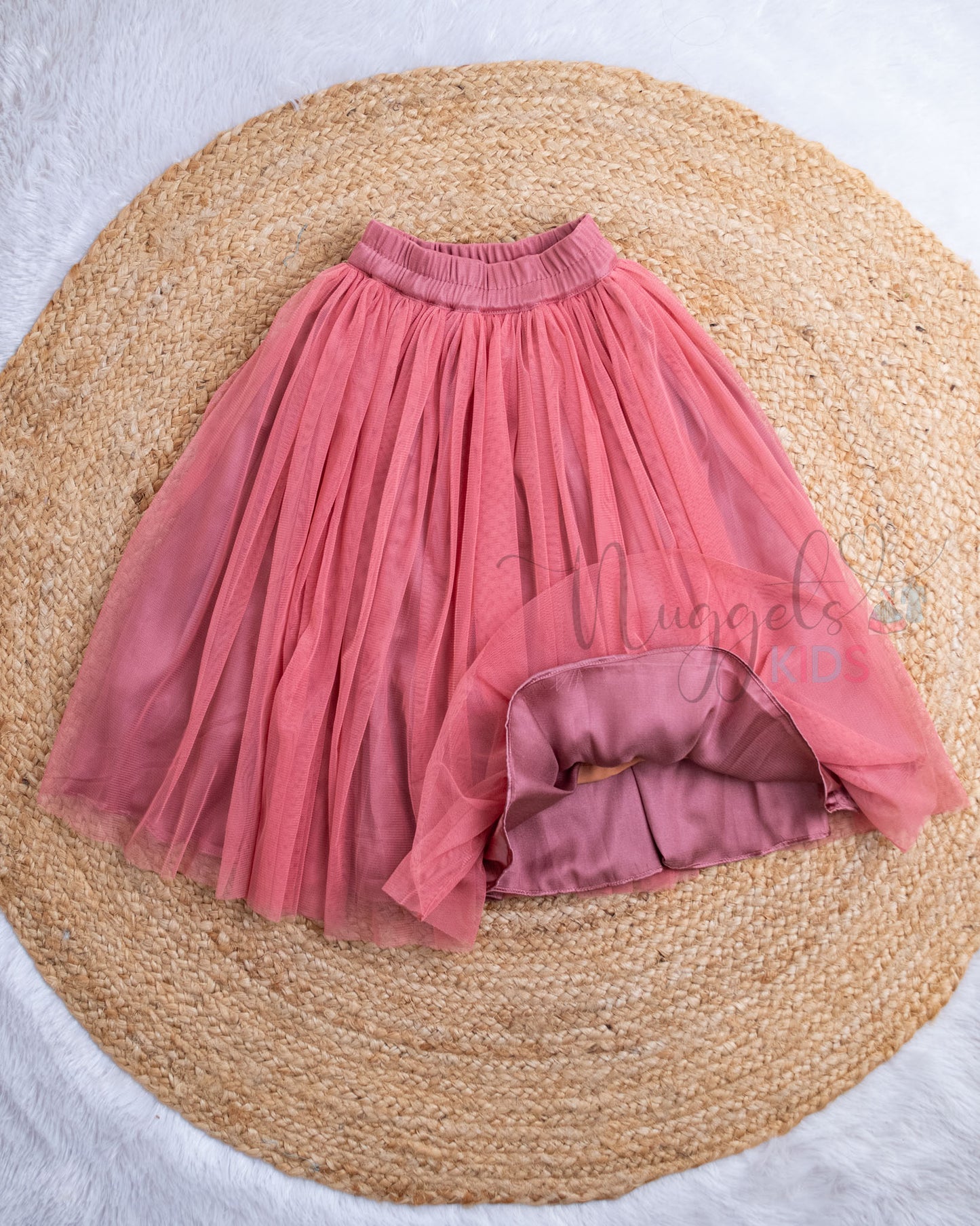 Ready to Ship: Salmon Netted Lehenga