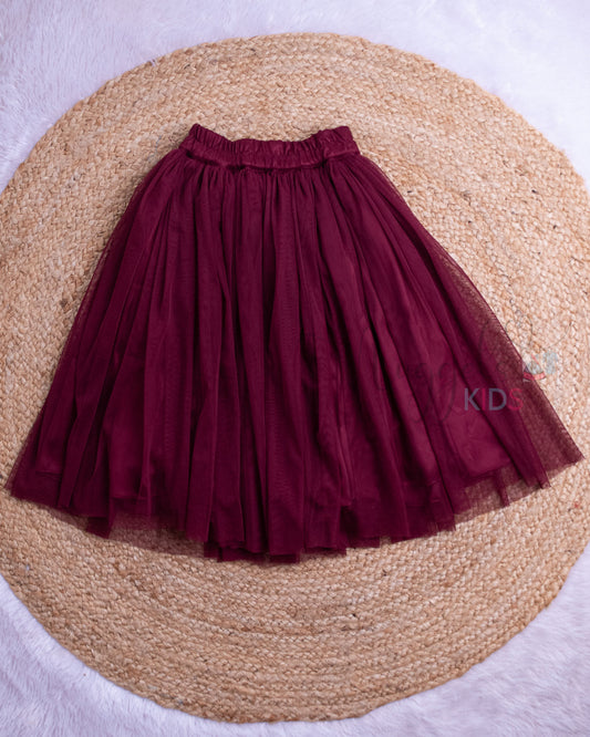 Ready to Ship: Wine Netted Lehenga