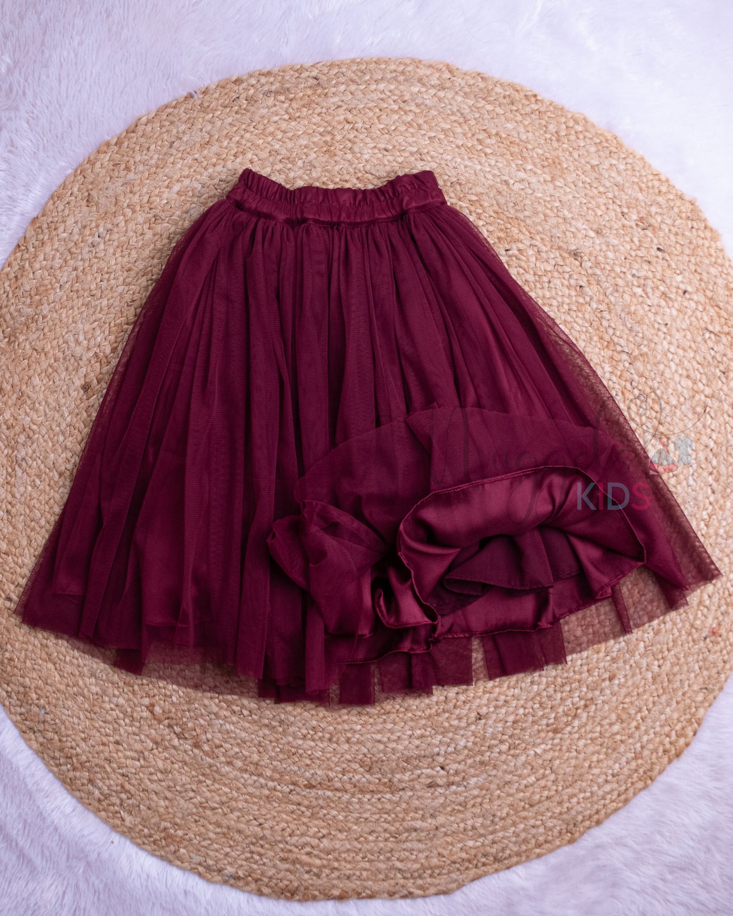 Ready to Ship: Wine Netted Lehenga