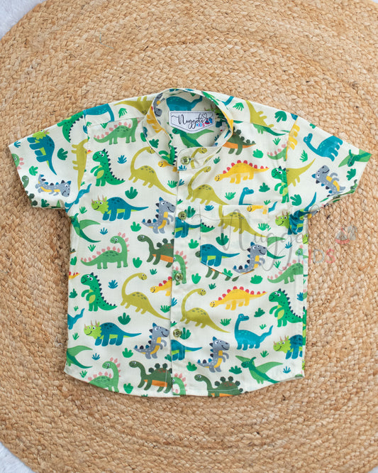 Ready to Ship: Dino Drift Linen Viscose Linen Co-ord Set