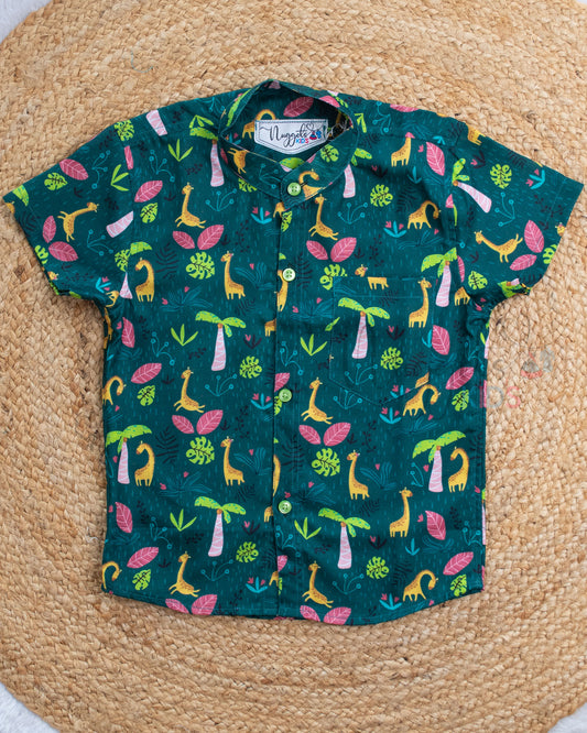 Ready to Ship: Giraffe Jam Linen Viscose Co_Ords Set
