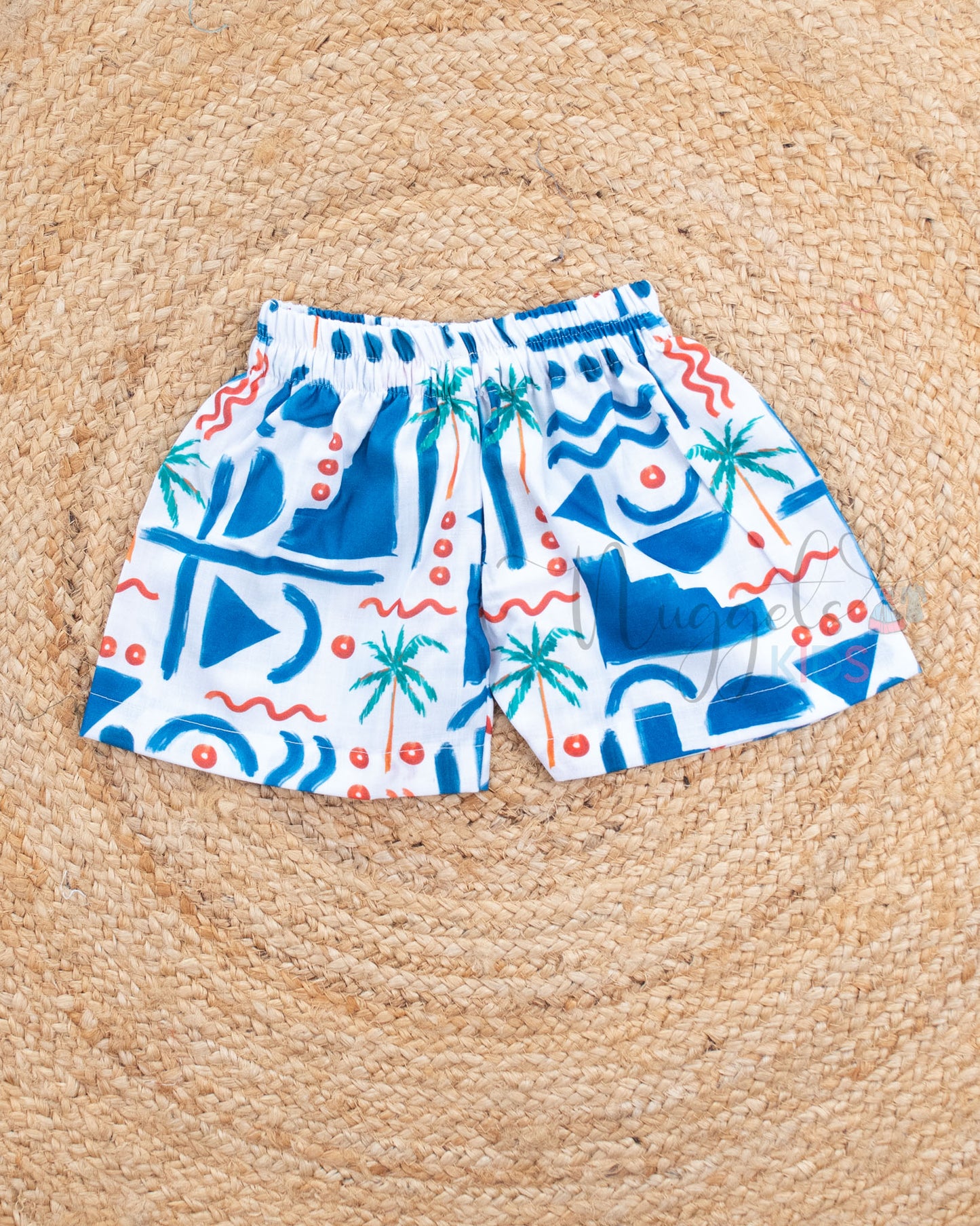 Ready to Ship: Waveline Palm Linen Viscose Cotton Co-ord Set