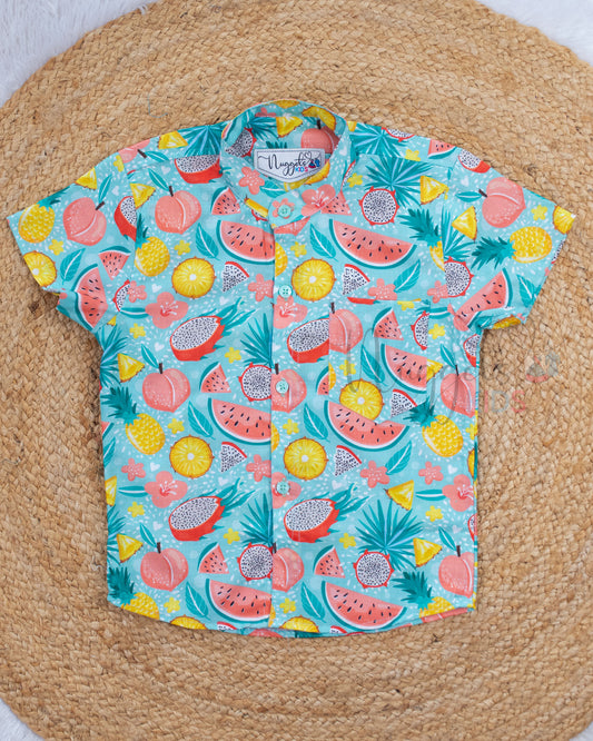 Ready to Ship: Slice Frutti Linen Viscose Co-Ords Set