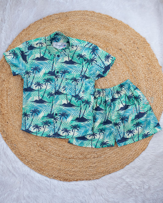 Ready to Ship: Wilderness Mode Viscose Cotton Co-ord Set