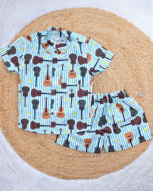 Ready to Ship: Music Vibe Linen Viscose Co-ord Set