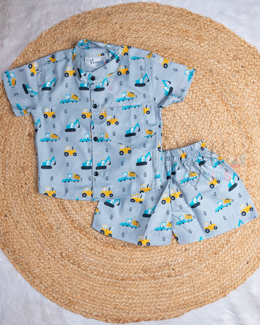 Ready to Ship: Little Loader Linen Viscose Co-ord Set