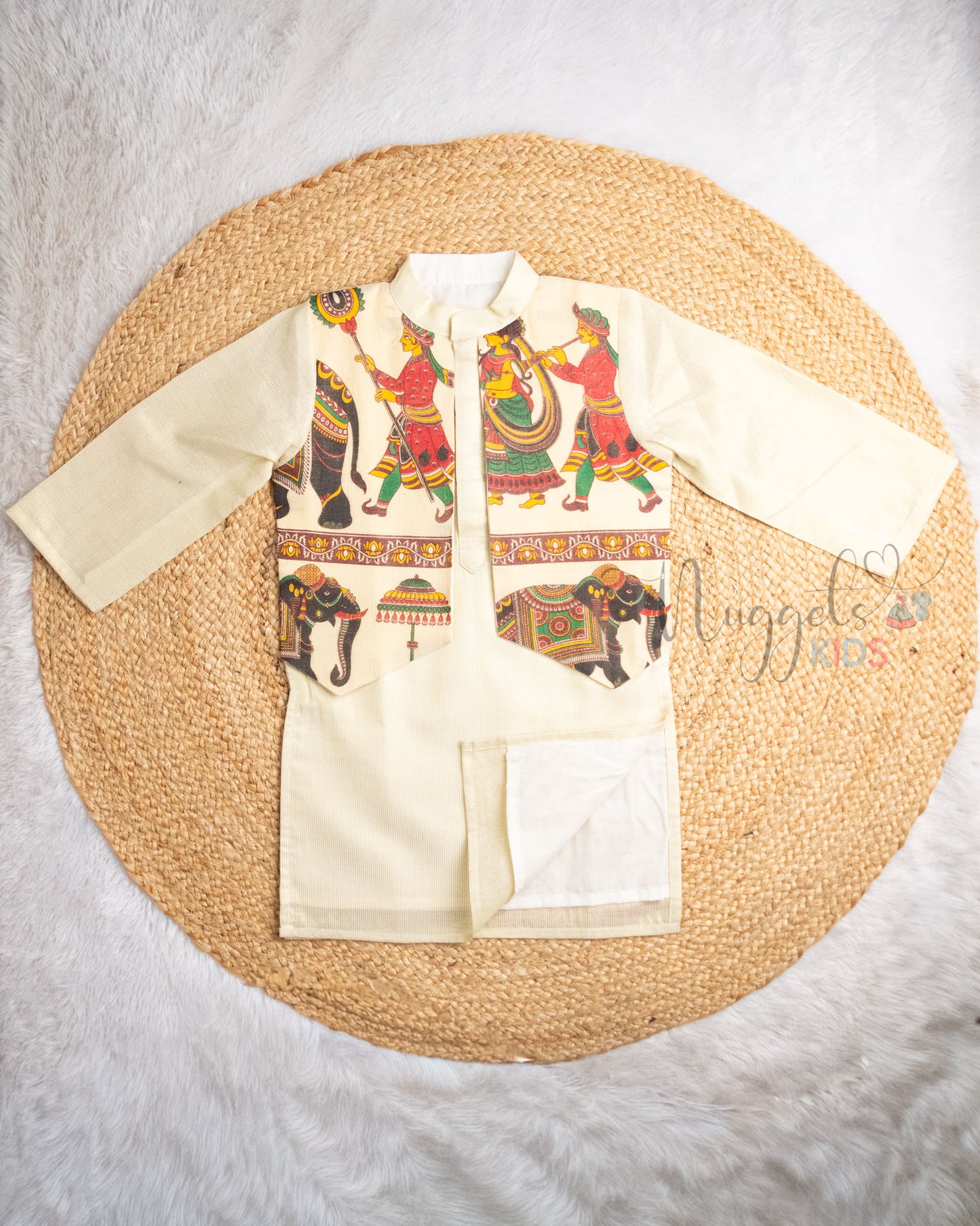 Pre Order: Golden Tissue Silk kurta Dhoti Sets