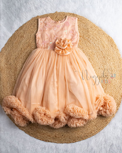 Pre Order: Coral pink Party Gown Frock