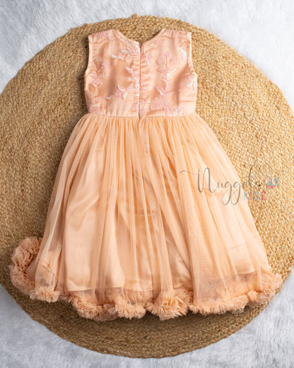 Pre Order: Coral pink Party Gown Frock