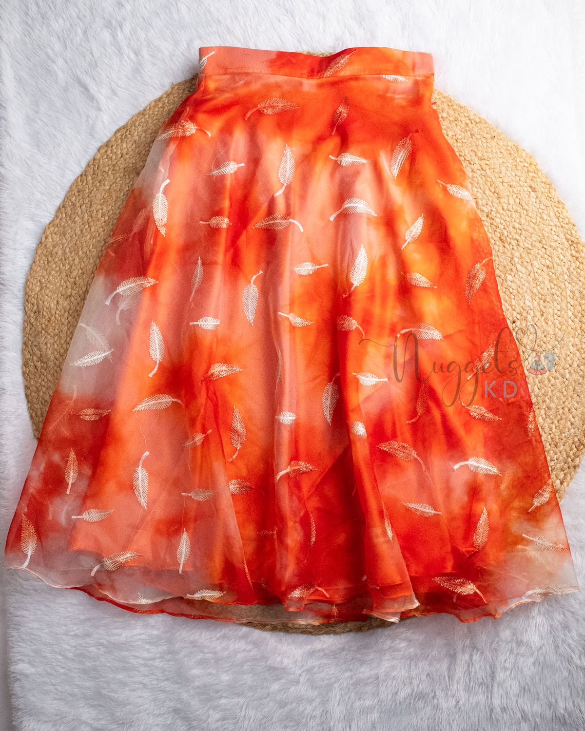 Pre Order: One Shoulder Red Organza Top and Lehenga
