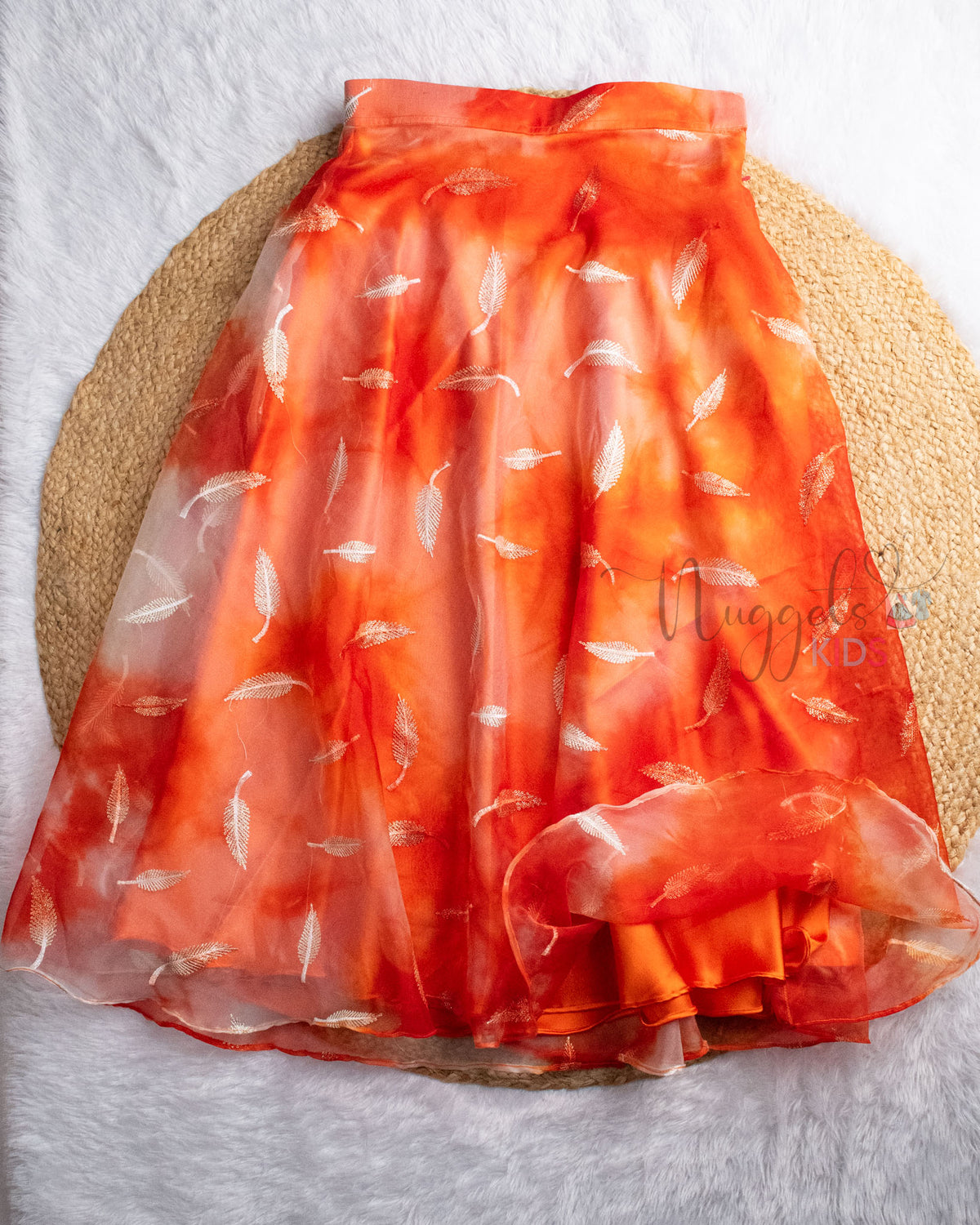 Pre Order: One Shoulder Red Organza Top and Lehenga