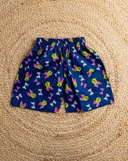 Ready to Ship: Cuddle Core Printed Jhabla and Shorts Set with Sleeves