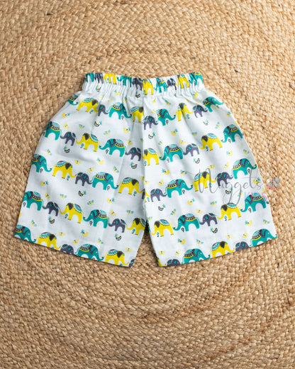 Ready to Ship: Smiley Jumbo  Printed Jhabla and Shorts Set with Sleeves