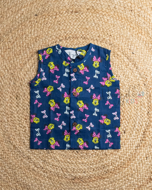 Ready to Ship: Pop Hammy Printed Sleeveless Jhabla and Shorts Set