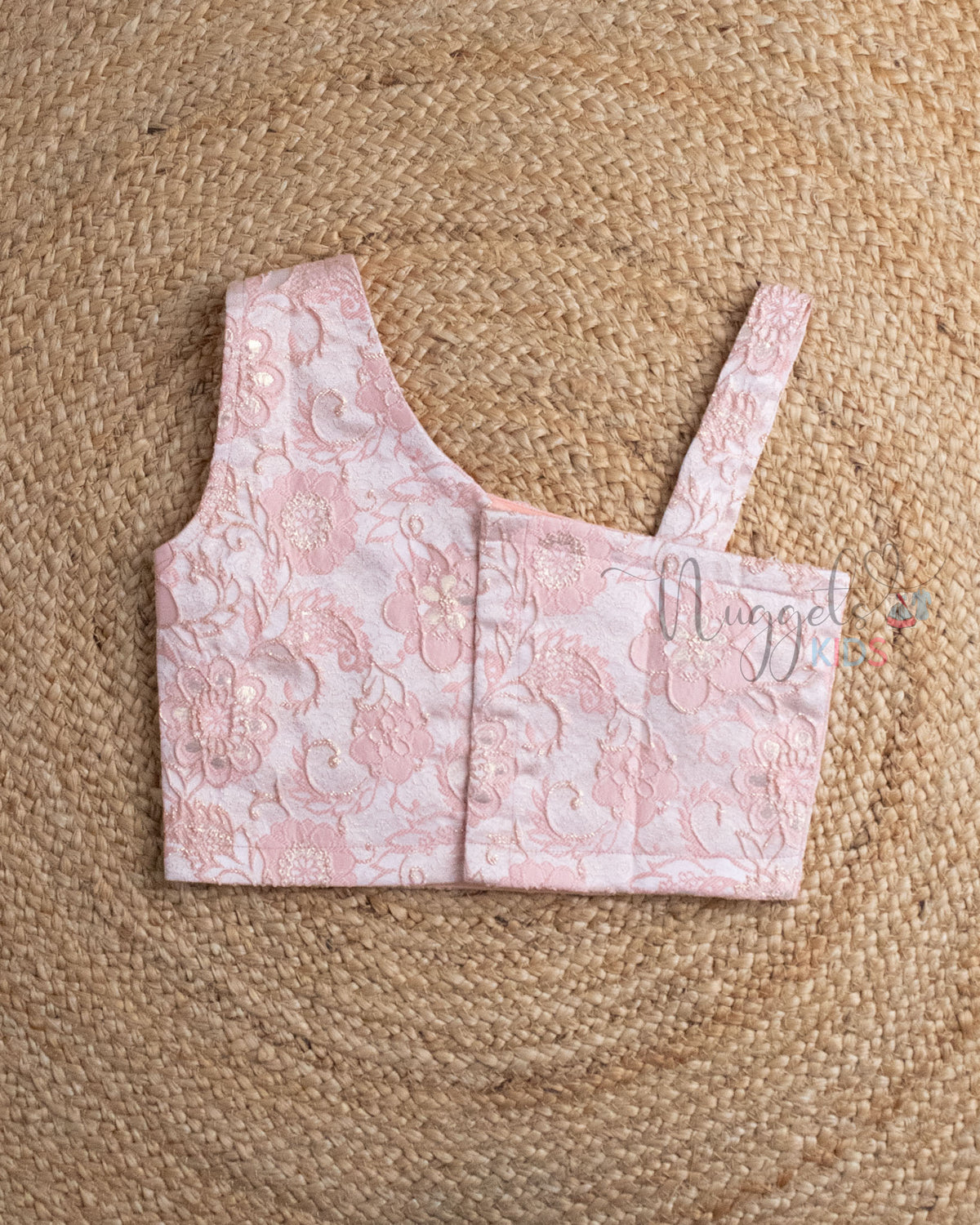 Ready to Ship: Peach One Shoulder Embroidered Designer Crop Top