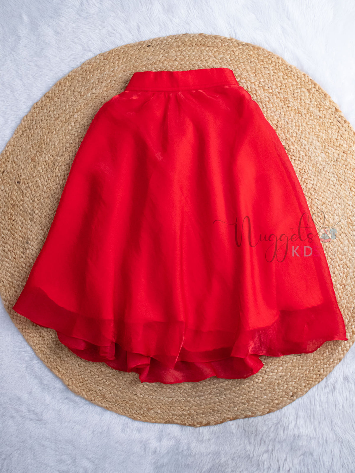 Ready to Ship: Red Space Silk Lehenga