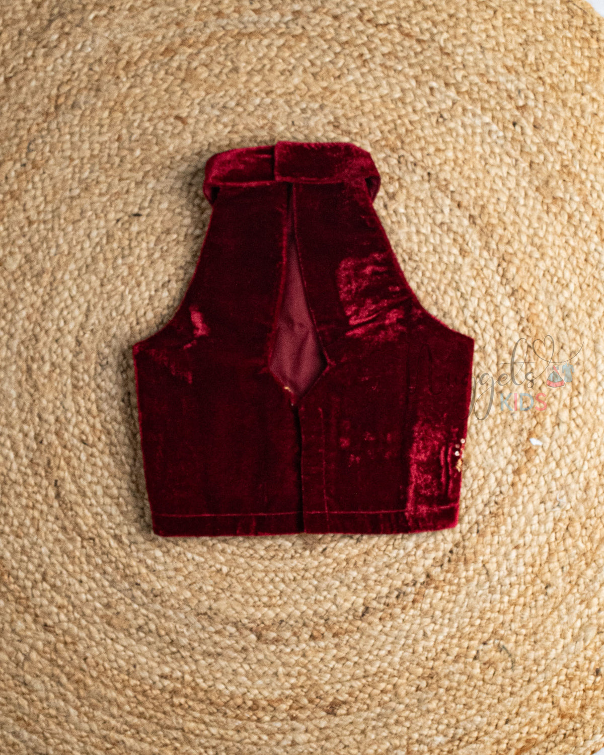 Ready to Ship: Magenta Halter Neck Designer Crop Top