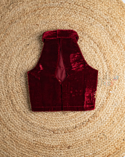 Ready to Ship: Magenta Halter Neck Designer Crop Top