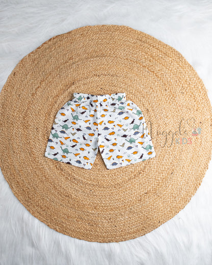 Ready to Ship: Blaze Horn Dinosaur Printed Jhabla and Shorts Set with Sleeves