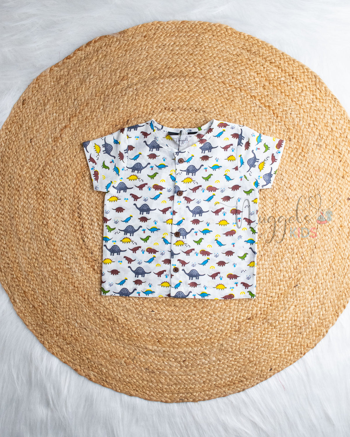 Ready to Ship: Draco Fury Dinosuar Printed Jhabla and Shorts Set with Sleeves