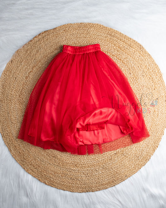 Ready to Ship: Carmine Netted Lehenga