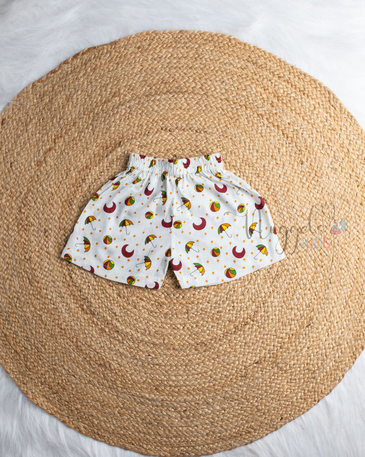Ready to Ship: Rainy Joy Printed Jhabla and Shorts Set with Sleeves