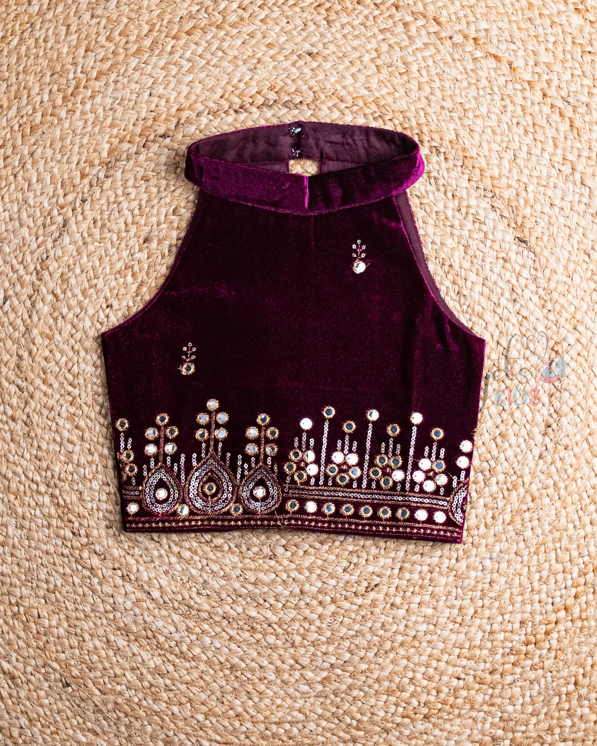 Ready to Ship:  Purple Velvet Designer Halter Neck Top