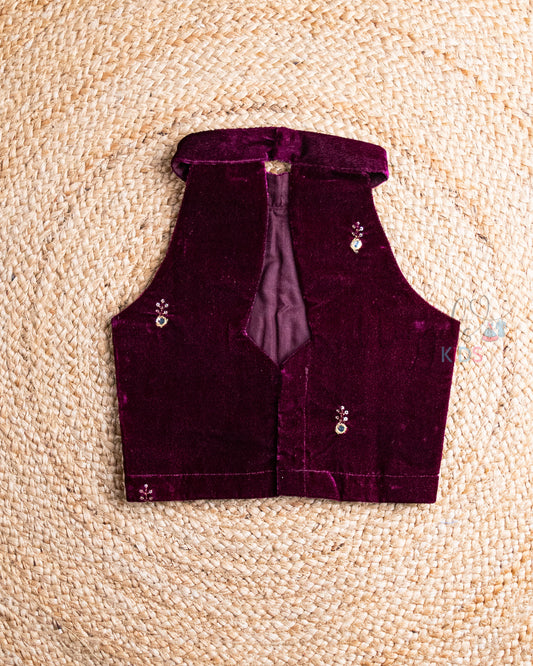 Ready to Ship: Purple Velvet Designer Halter Neck Top