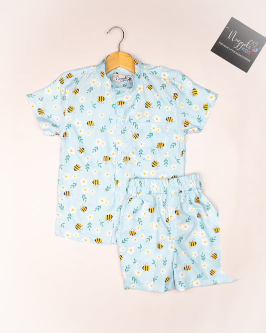 Ready to Ship: Busy Bee Printed Swiss Cotton Co-ord Set