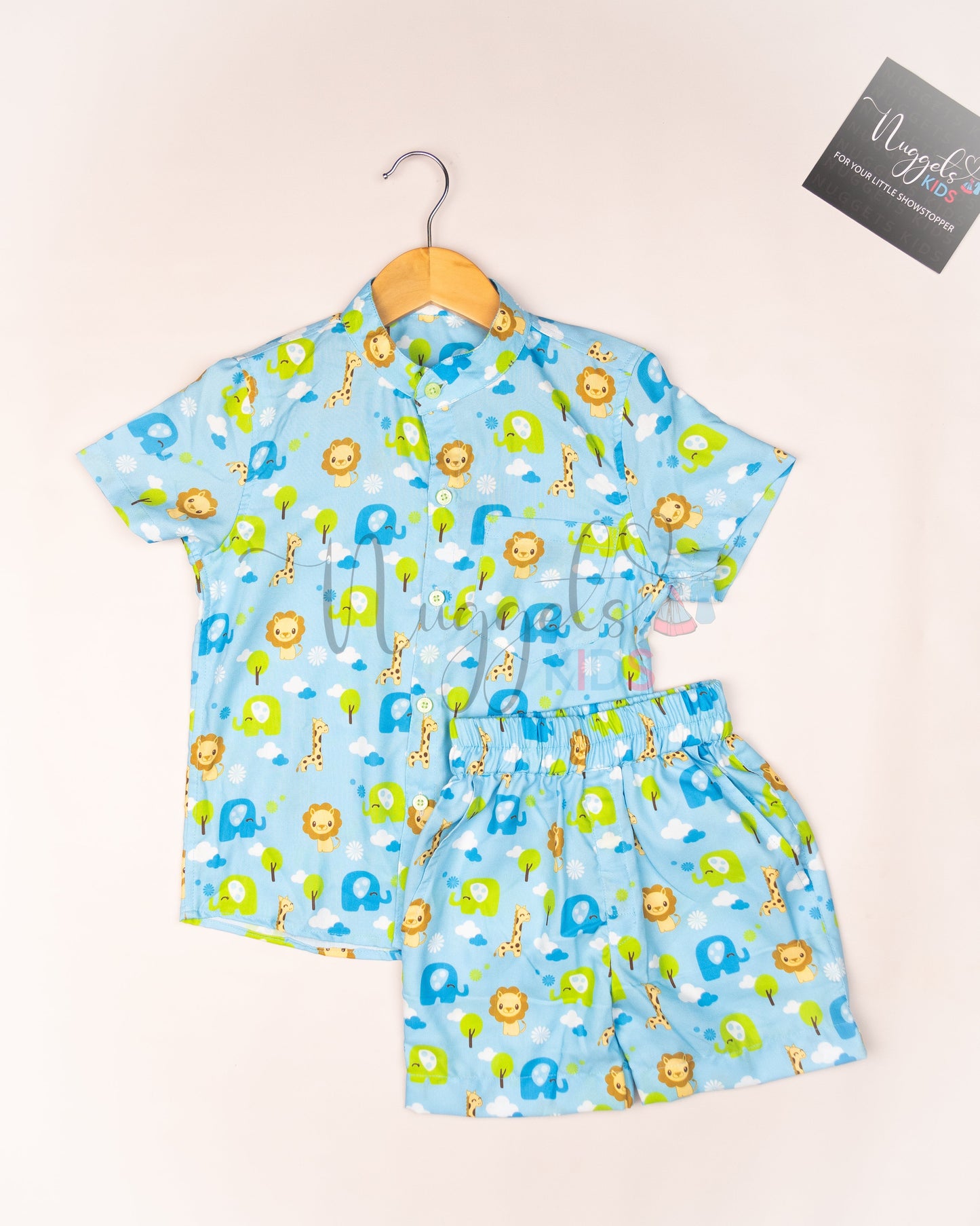 Ready to Ship: Jungle Lions Printed Swiss Cotton Co-ord Set