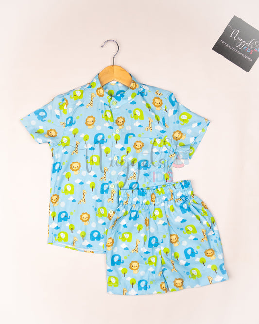 Ready to Ship: Jungle Lions Printed Swiss Cotton Co-ord Set
